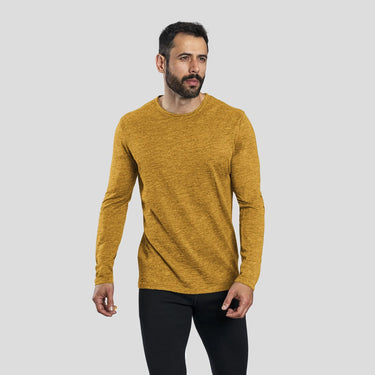 mens alpaca wool ecofriendly fabric long sleeve tshirt color gold