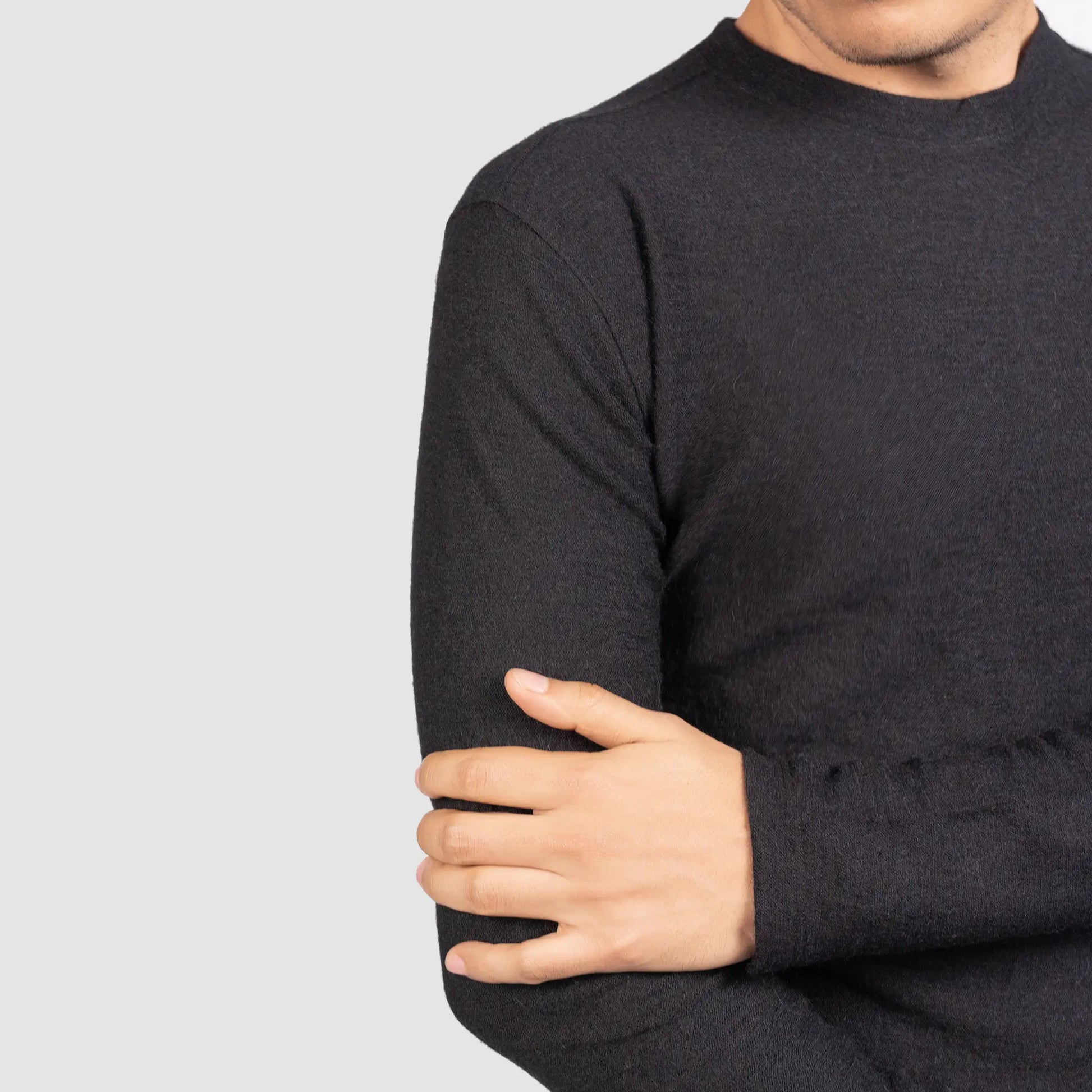 mens anti bacterial longsleeve base layer color black