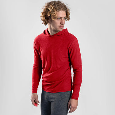 mens comfortable fit sun hoodie color red