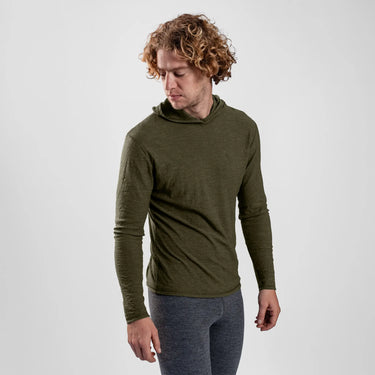 mens eco friendly sun hoodie color green