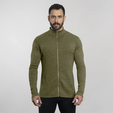 mens fast drying jacket full zip color green