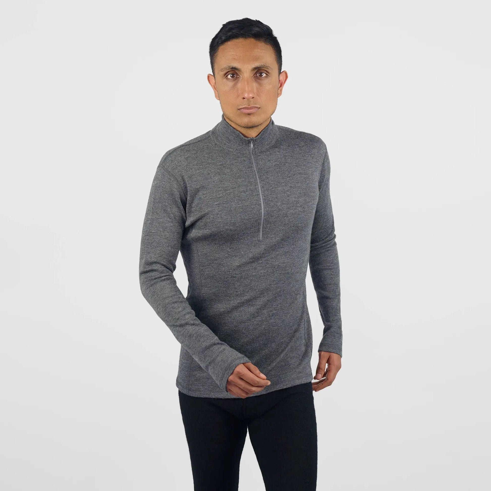 mens functional baselayer half zip color gray