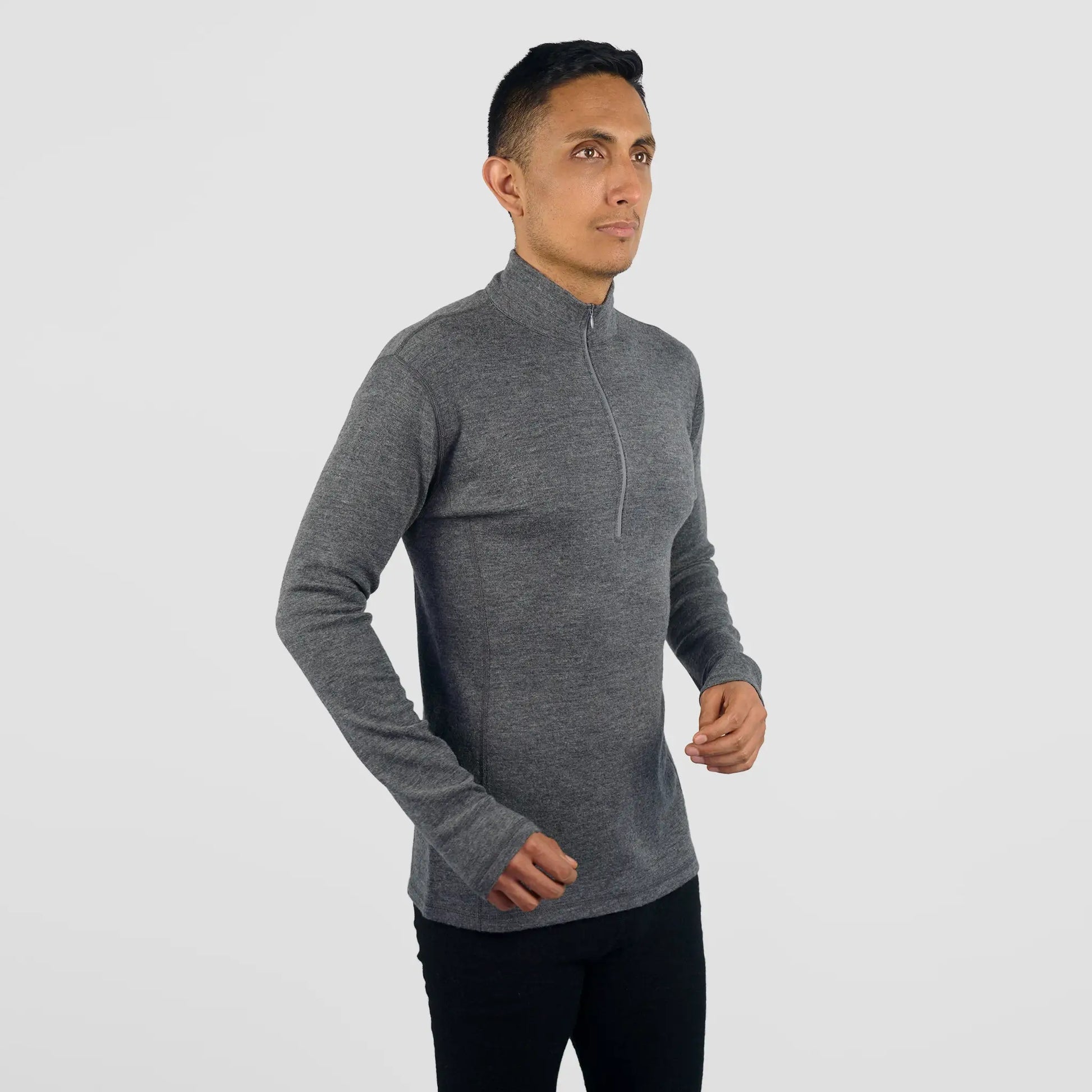 mens low impact dye baselayer half zip color gray