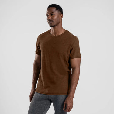 mens outdoor clothing tshirt crew neck color brown