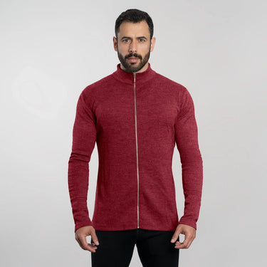 mens perfect travel jacket full zip color maroon