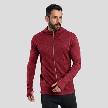 mens royal alpaca hoodie jacket full zip color maroon