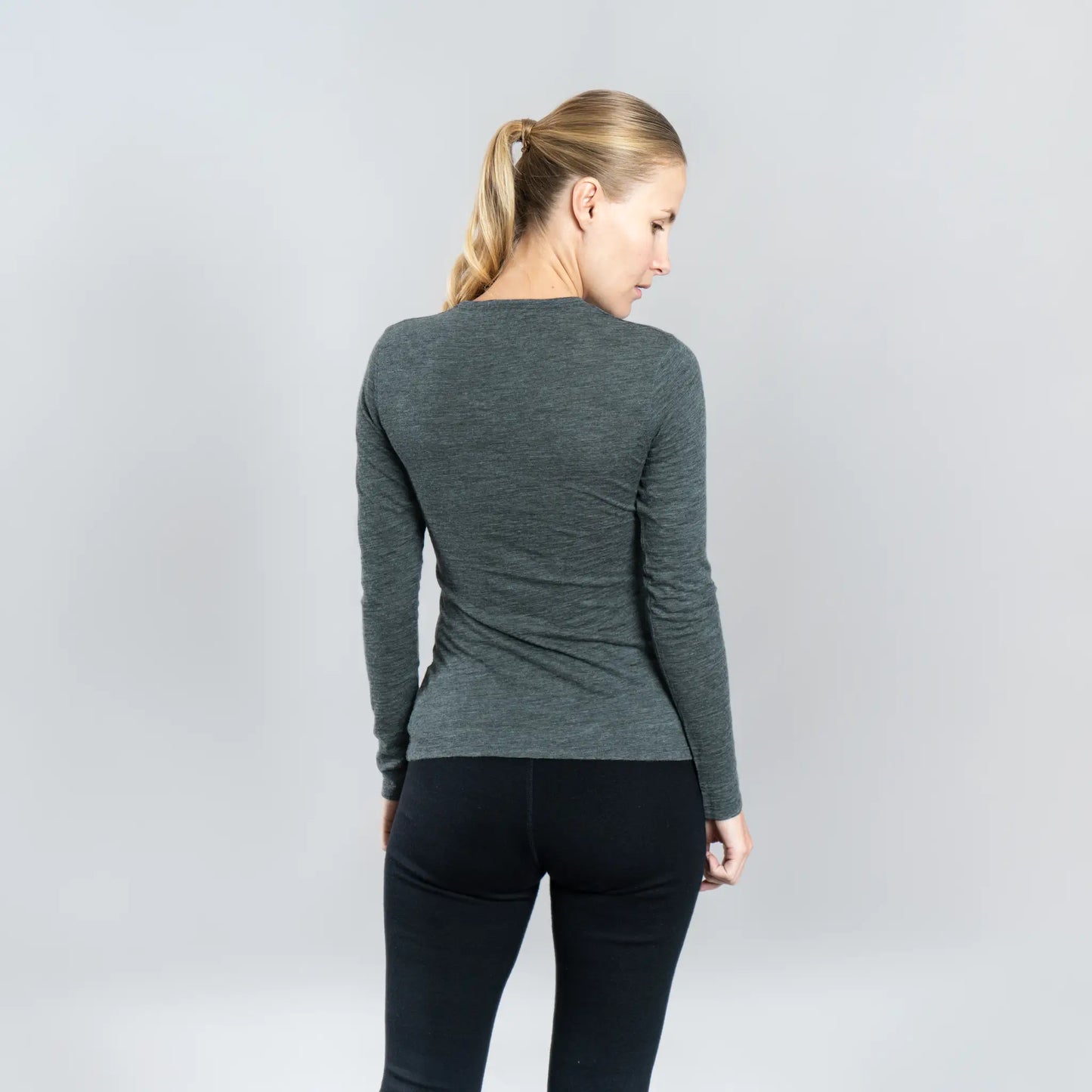 womens long sleeve color gray 