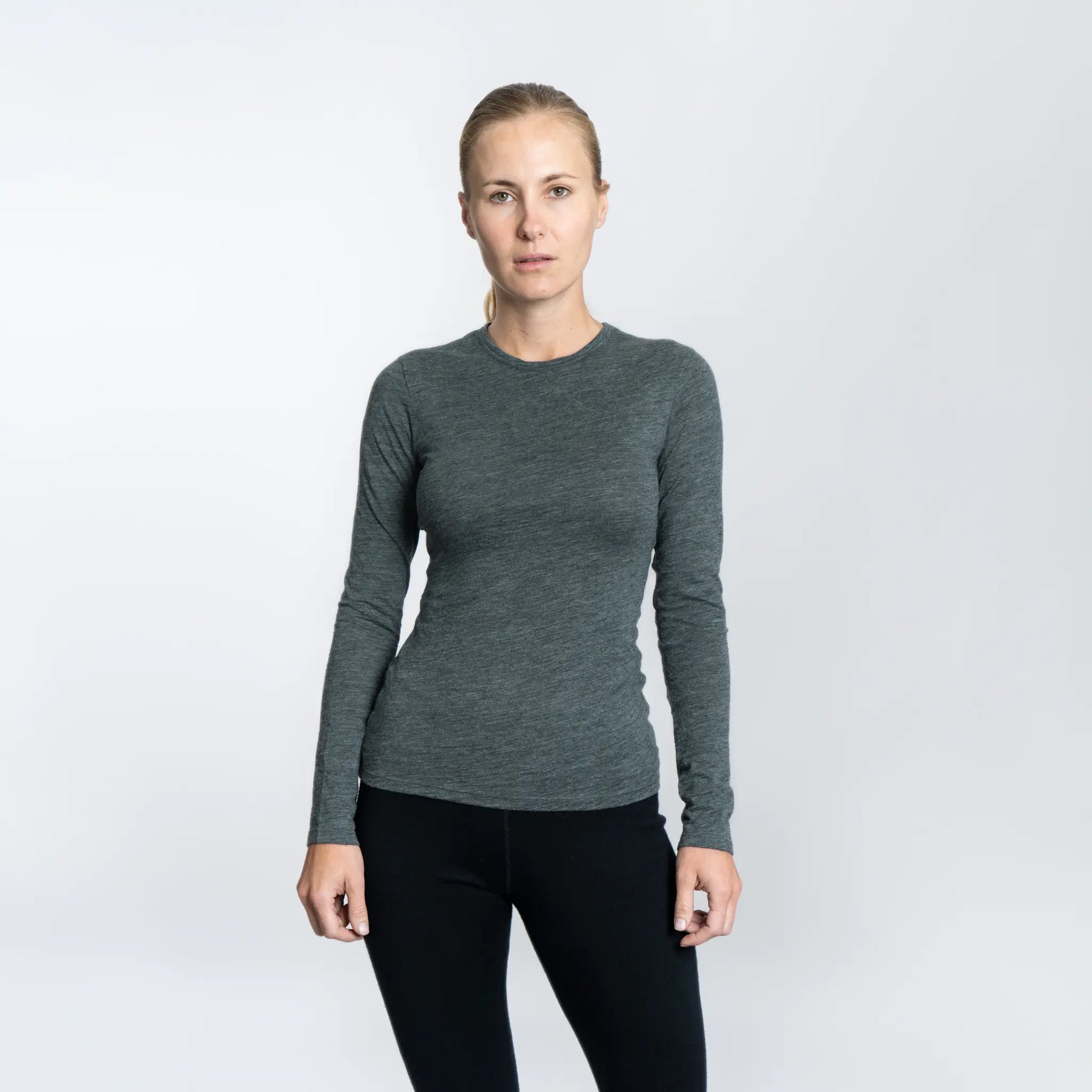 womens long sleeve color gray 