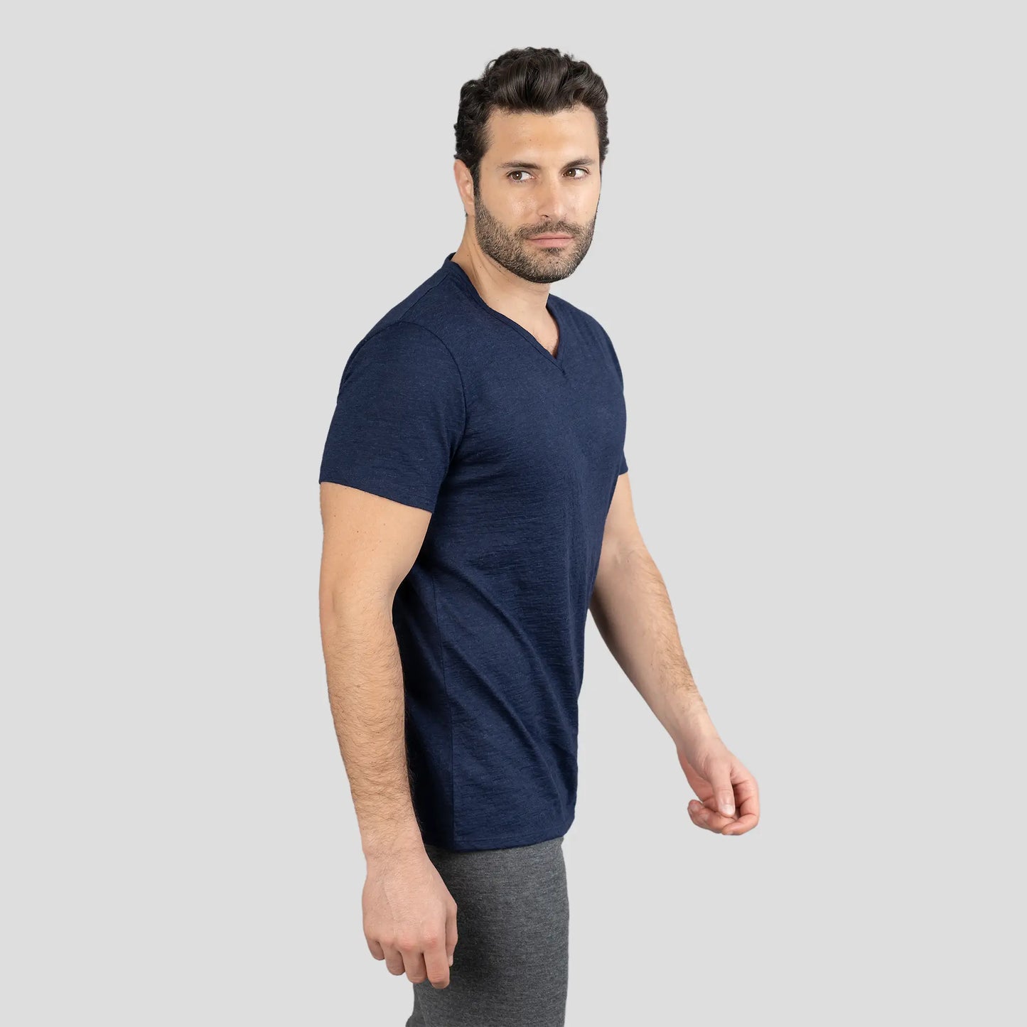 mens all purpose vneck tshirt color navy blue