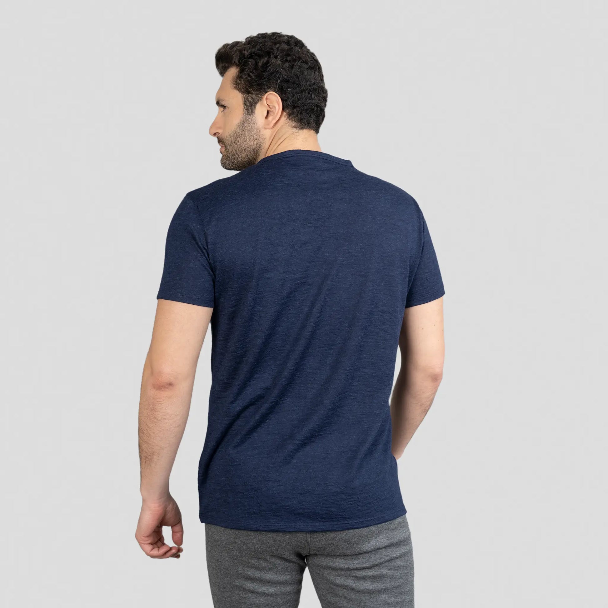 mens any activity vneck tshirt color navy blue