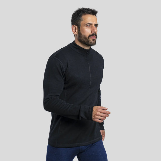 mens ecological baselayer half zip color black