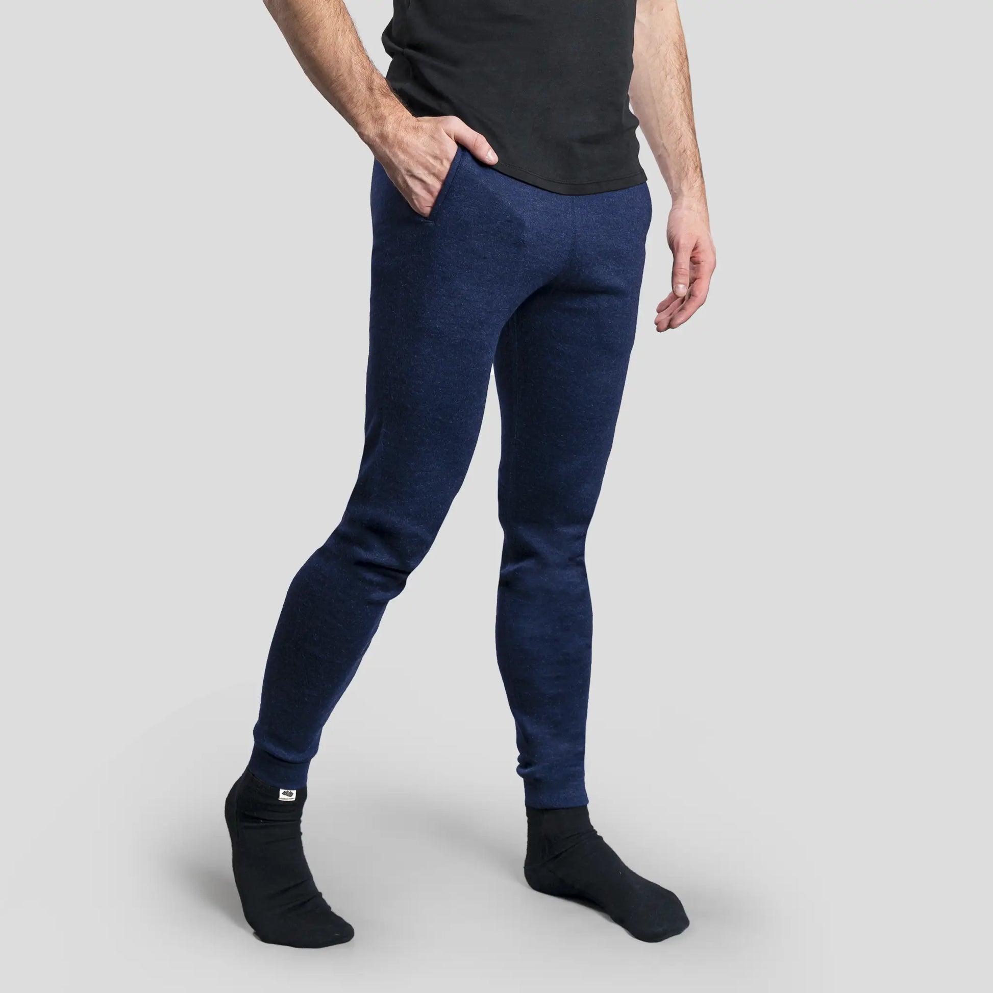 mens fast drying sweatpants midweight color navy blue