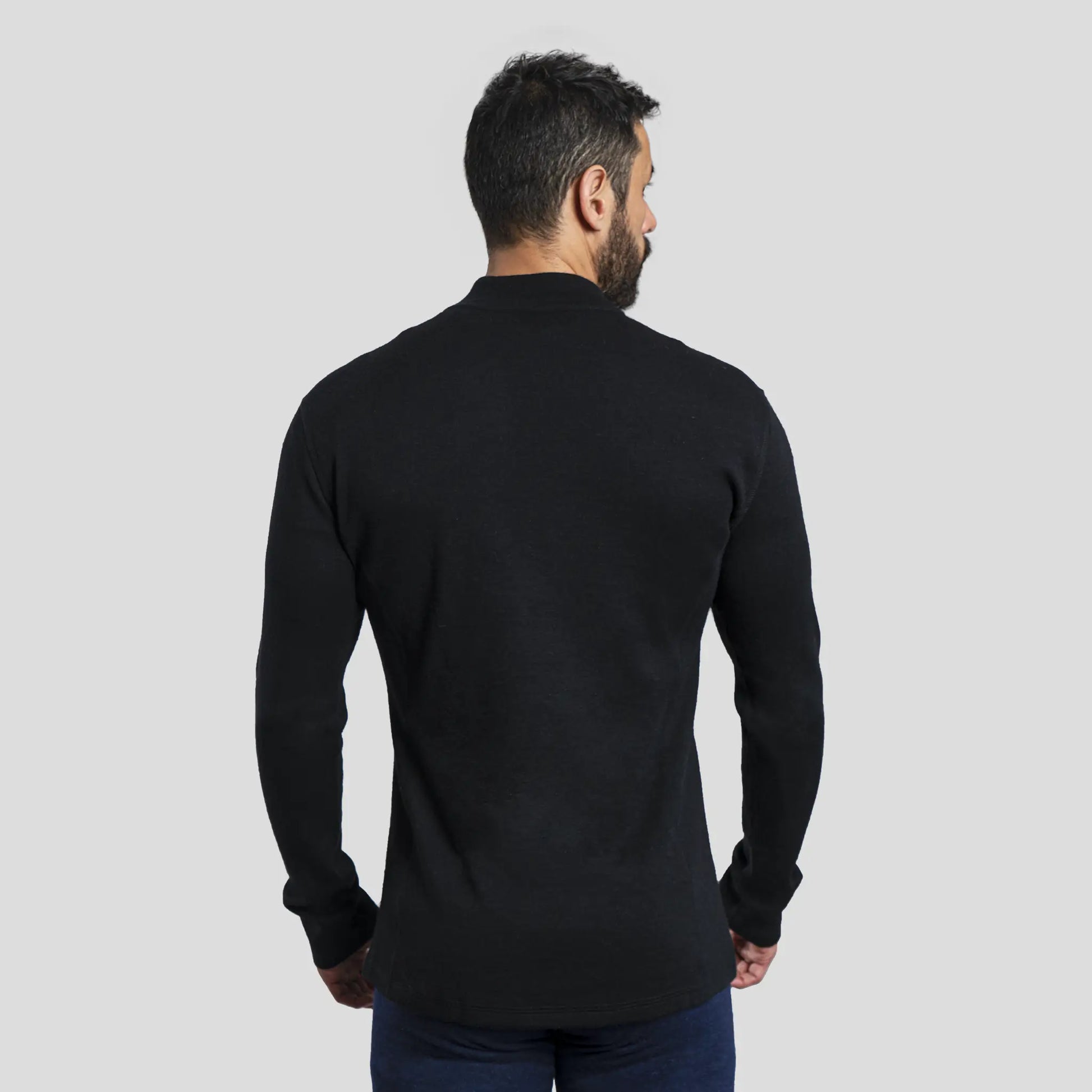 mens natural baselayer half zip color black