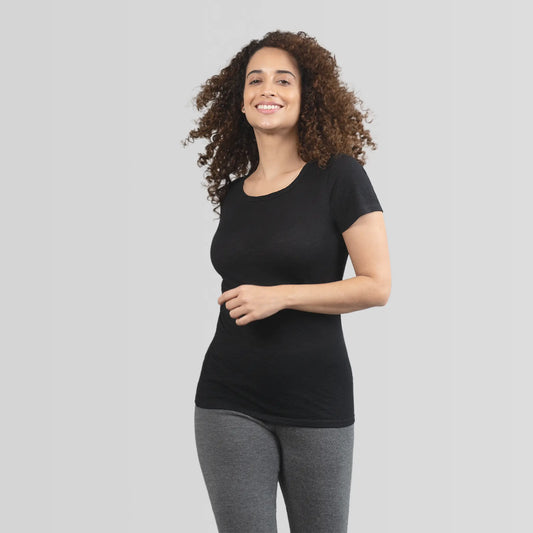 womens all purpose tshirt crew neck color black