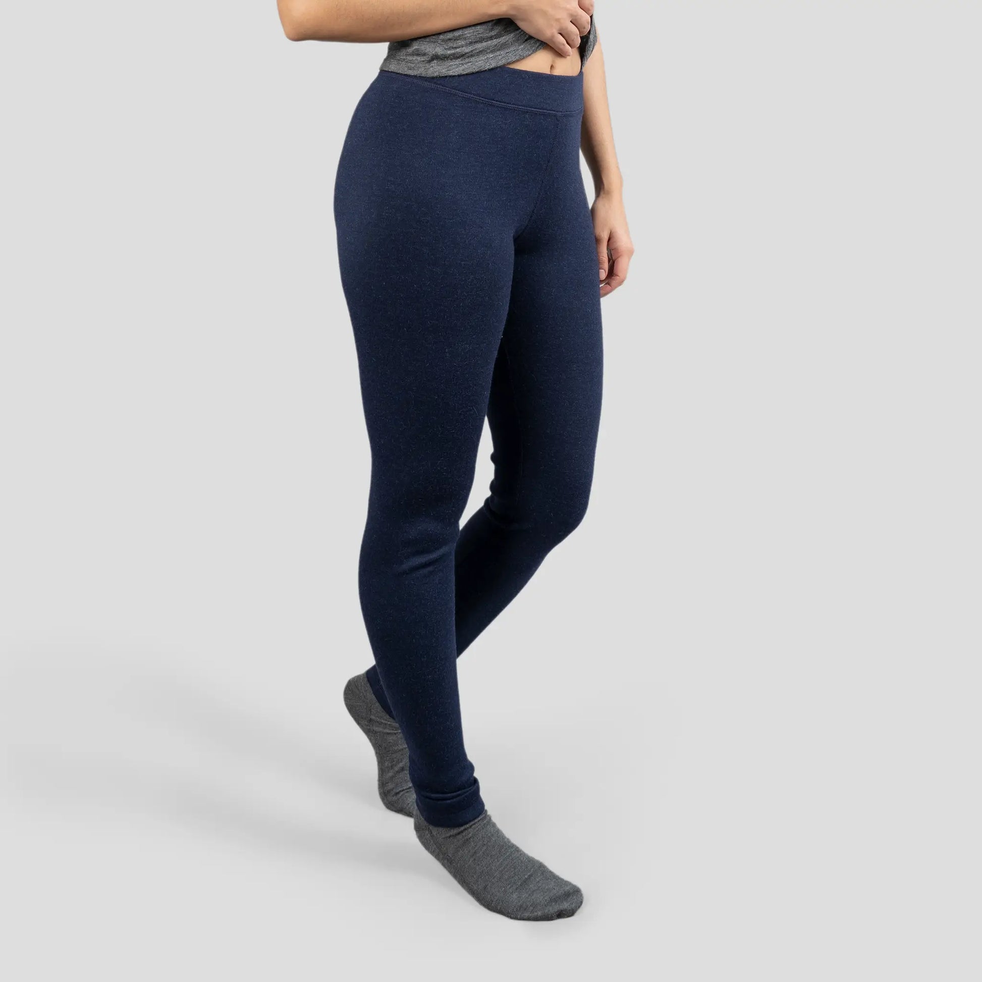  womens any activity wool leggings midweight color navy blue