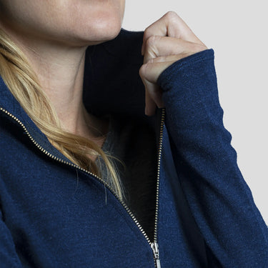 womens perfect travel hoodie jacket full zip color navy blue